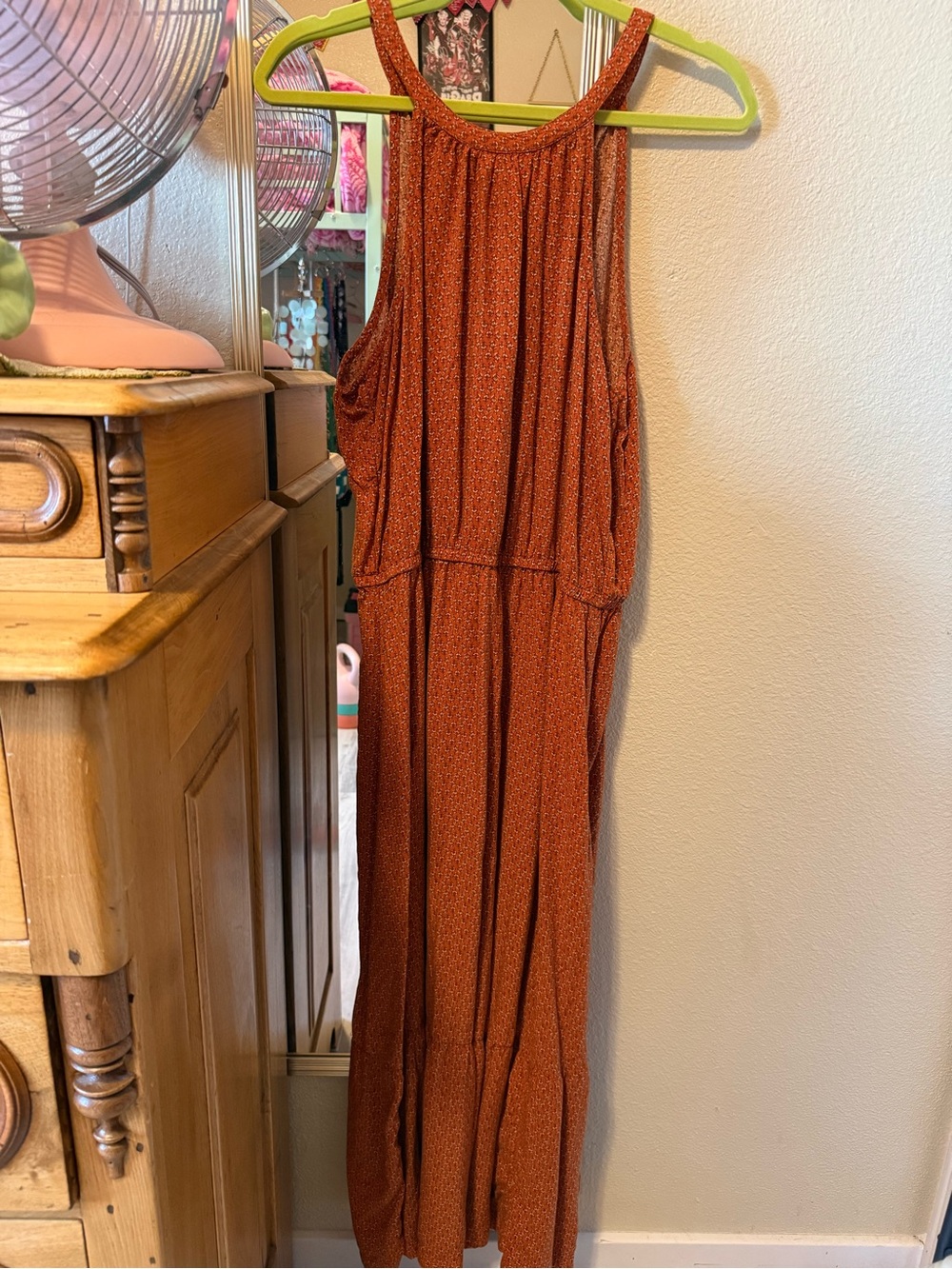 Women’s Sleeveless Maxi Dress — Rust Orange